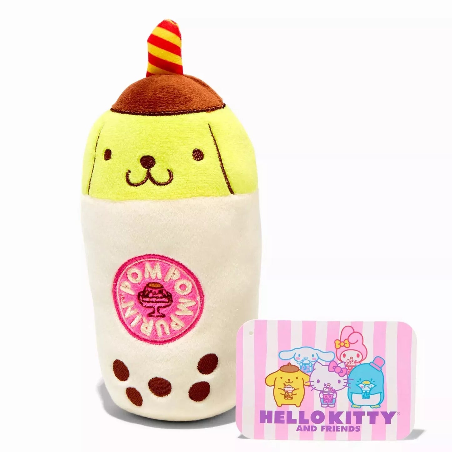 Hello Kitty and Friends Boba Tea Pompompurin Plush Toy 10 inch